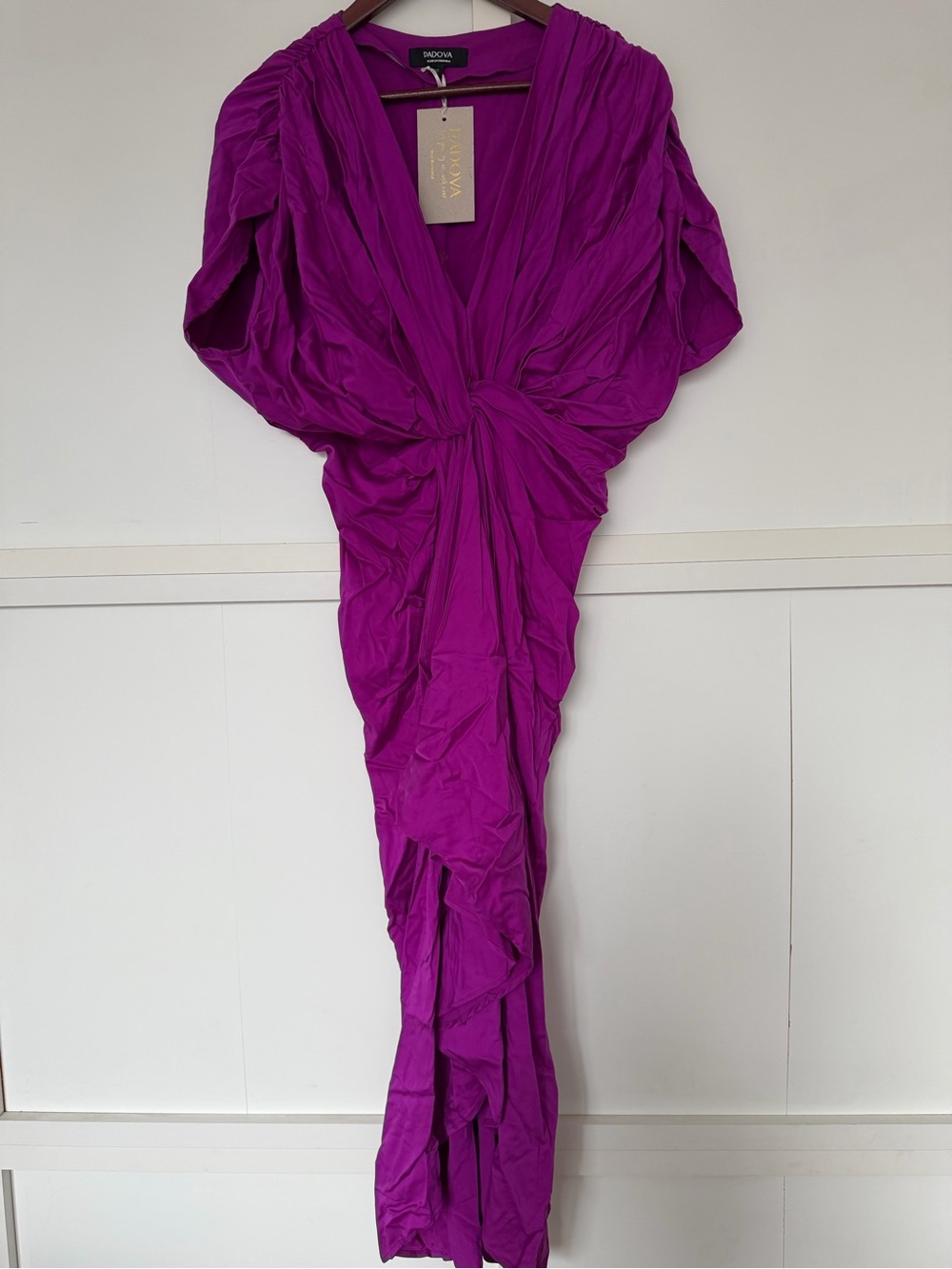 Padova Fuchsia Midi Dress with Twist Front